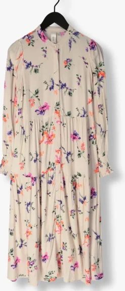 beige y.a.s. maxi jurk yasasina ls long shirt dress s.