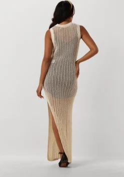 beige y.a.s. maxi jurk yasjoani sl ankle knit dress