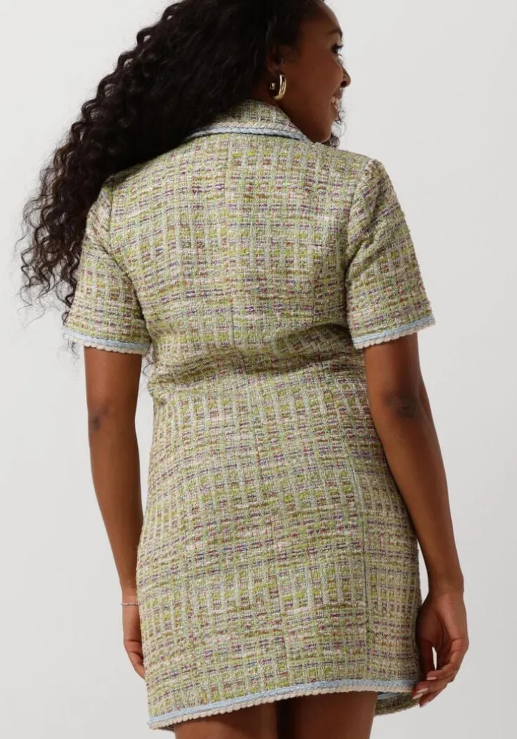 beige y.a.s. mini jurk yastweedsta ss waistcoat dress