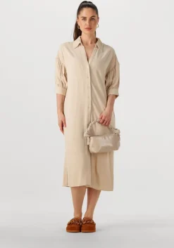beige ydence midi jurk dress sienna