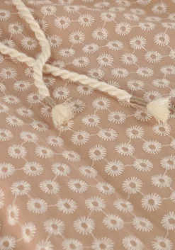 beige your wishes pantalon broderie wide leg pants