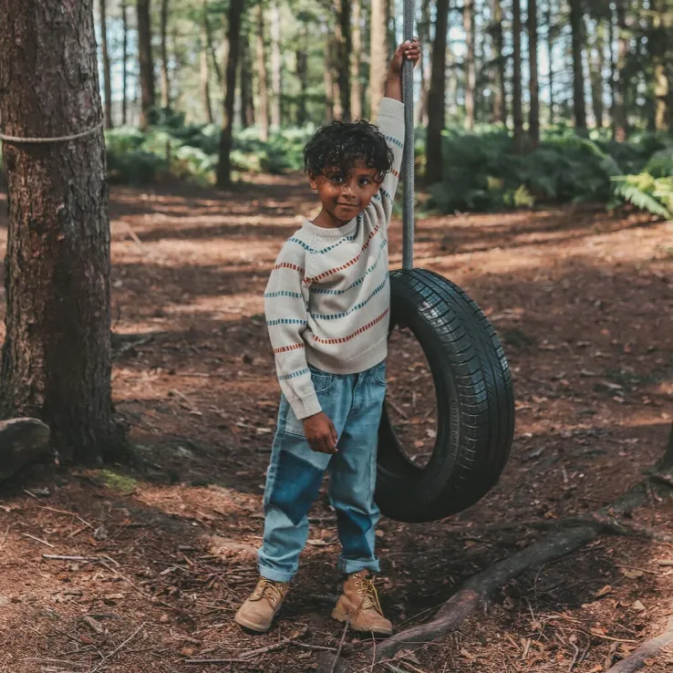 beige your wishes trui stripe knit