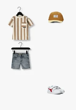 beige your wishes t-shirt bold stripes oversized tee