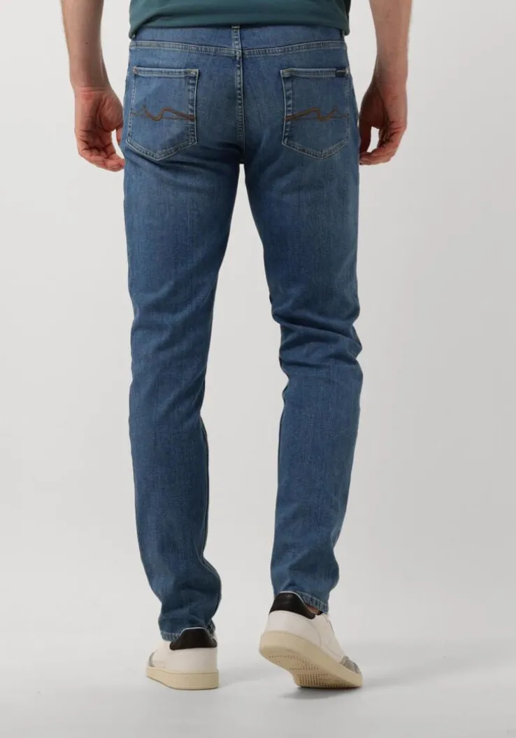 blauwe 7 for all mankind straight leg jeans slimmy tapered