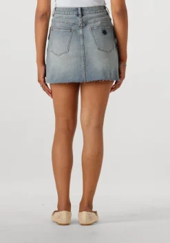 blauwe abrand jeans minirok a line skirt gisele