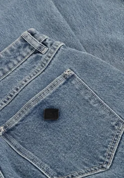 blauwe abrand jeans straight leg jeans high straight kim