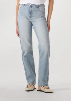 blauwe abrand jeans straight leg jeans high straight gia