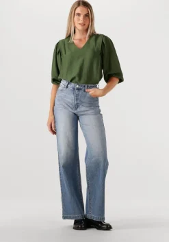 blauwe abrand jeans wide jeans 94 high wide jenna