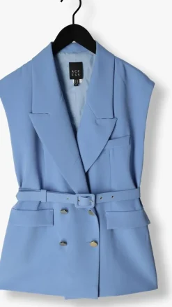 blauwe access gilet double-breasted waistcoat with belt