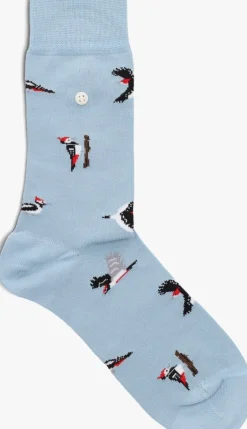 blauwe alfredo gonzales sokken woodpeckers