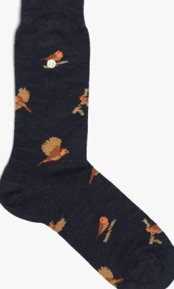 blauwe alfredo gonzales sokken roodborstje lifestyle merino