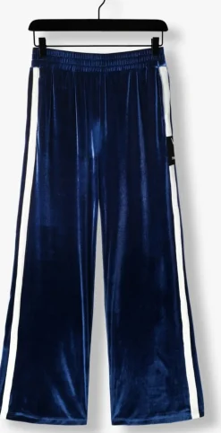 blauwe alix the label wijde broek ladies woven velvet sporty pants