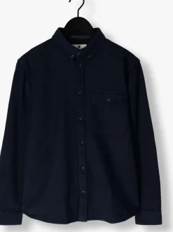 blauwe anerkjendt casual overhemd akkonrad herringbone shirt