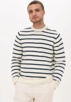 blauwe anerkjendt trui akrico stripe knit