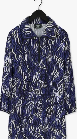 blauwe another label mini jurk roselyn line dress l/s