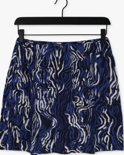 blauwe another label minirok fleurine wavey skirt