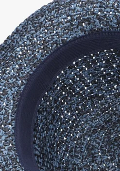 blauwe becksondergaard hoed solid saverina straw hat
