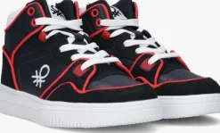 blauwe benetton hoge sneakers rod mix