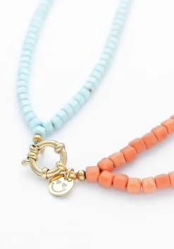 blauwe bonnie studios kettingen double blue necklace