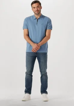 blauwe boss orange polo passerzip