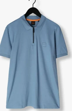 blauwe boss orange polo passerzip