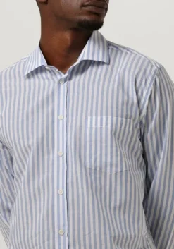blauwe butcher of blue casual overhemd stevie stripe shirt