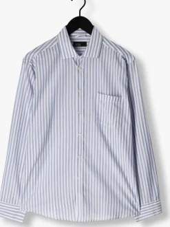 blauwe butcher of blue casual overhemd stevie stripe shirt