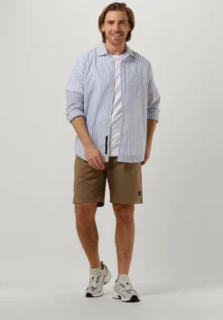 blauwe butcher of blue casual overhemd stevie stripe shirt