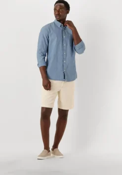 blauwe butcher of blue casual overhemd aidan chambray shirt