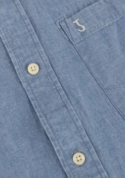 blauwe butcher of blue casual overhemd aidan chambray shirt