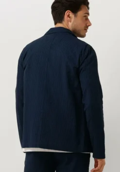 blauwe butcher of blue casual overhemd worker seersucker blazer