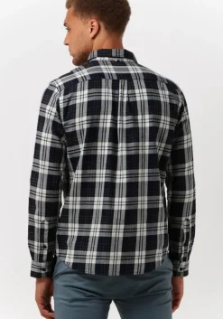 blauwe butcher of blue casual overhemd robbins mid check shirt