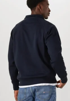 blauwe butcher of blue sweater army half zip