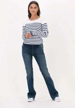 blauwe by-bar flared broek leila pant t