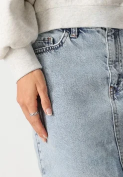 blauwe by-bar midirok elba denim skirt