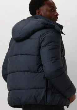 blauwe calvin klein gewatteerde jas essentials non down jacket