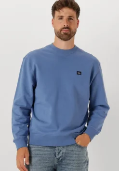 blauwe calvin klein sweater ls eu badge 350terry cn swtshrt