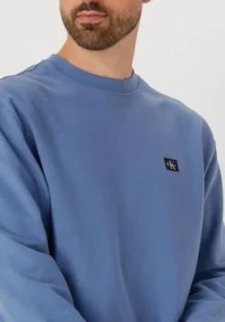 blauwe calvin klein sweater ls eu badge 350terry cn swtshrt