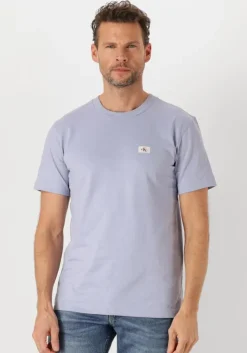 blauwe calvin klein t-shirt woven label regular tee
