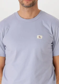 blauwe calvin klein t-shirt woven label regular tee