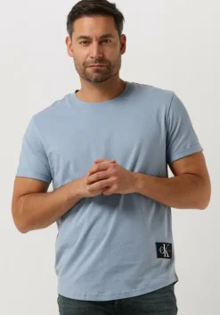 blauwe calvin klein t-shirt badge turn up sleeve