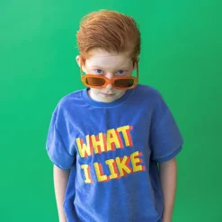 blauwe carlijnq t-shirt what i like - sweaterr short sleev e with embroidery