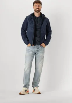 blauwe cast iron jack zip jacket interlock nylon