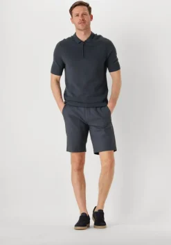 blauwe cast iron korte broek riser shorts comfort stretch