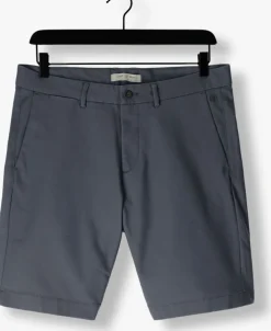 blauwe cast iron korte broek riser shorts comfort stretch