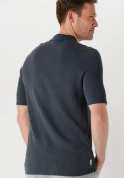 blauwe cast iron polo short sleeve polo regular fit cotton modal