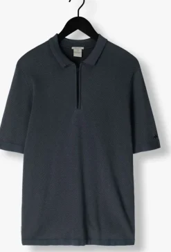 blauwe cast iron polo short sleeve polo regular fit cotton modal