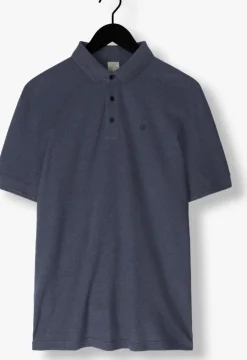 blauwe cast iron polo short sleeve polo popcorn jersey melange