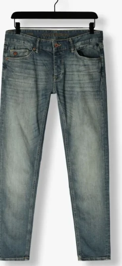 blauwe cast iron slim fit jeans riser slim worn-in blue denim