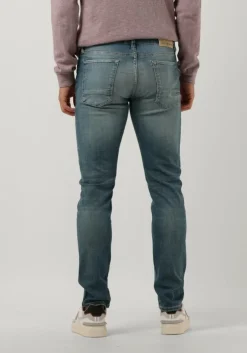 blauwe cast iron slim fit jeans riser slim blue green ocean